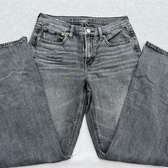 American Eagle Jeans Womens 6 Distressed Mom Jeans Black Pants Denim - Picture 1 of 7